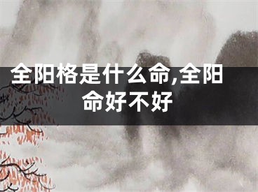 全阳格是什么命,全阳命好不好