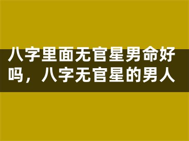 八字里面无官星男命好吗，八字无官星的男人