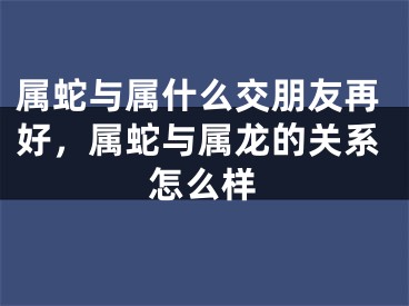 属蛇与属什么交朋友再好，属蛇与属龙的关系怎么样