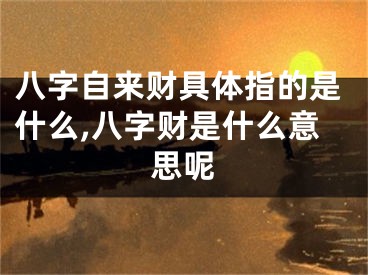 八字自来财具体指的是什么,八字财是什么意思呢