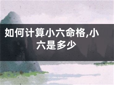 如何计算小六命格,小六是多少