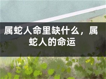 属蛇人命里缺什么，属蛇人的命运
