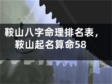 鞍山八字命理排名表，鞍山起名算命58