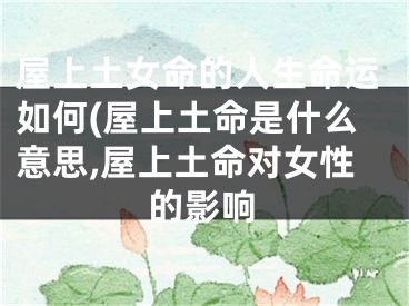 屋上土女命的人生命运如何(屋上土命是什么意思,屋上土命对女性的影响