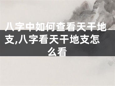 八字中如何查看天干地支,八字看天干地支怎么看