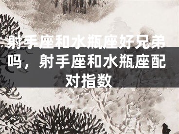 射手座和水瓶座好兄弟吗，射手座和水瓶座配对指数