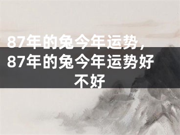 87年的兔今年运势，87年的兔今年运势好不好