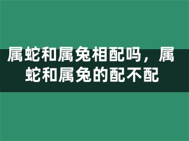 属蛇和属兔相配吗，属蛇和属兔的配不配