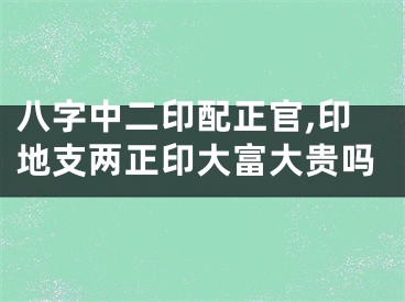 八字中二印配正官,印地支两正印大富大贵吗