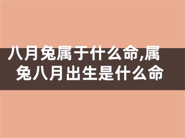 八月兔属于什么命,属兔八月出生是什么命
