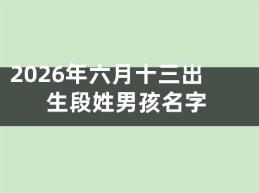 2026年六月十三出生段姓男孩名字