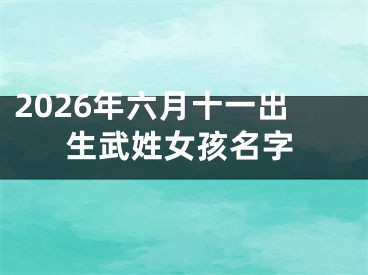 2026年六月十一出生武姓女孩名字