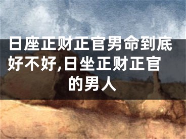 日座正财正官男命到底好不好,日坐正财正官的男人