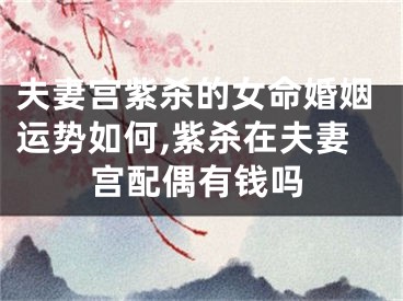 夫妻宫紫杀的女命婚姻运势如何,紫杀在夫妻宫配偶有钱吗