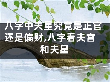 八字中夫星究竟是正官还是偏财,八字看夫宫和夫星
