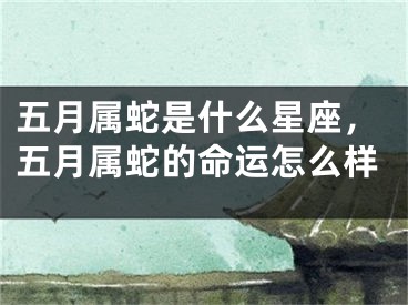 五月属蛇是什么星座，五月属蛇的命运怎么样