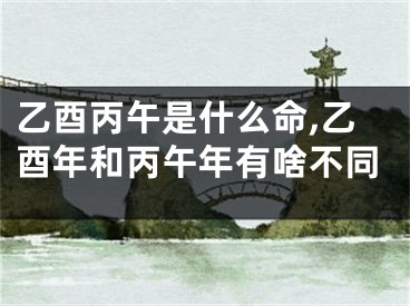 乙酉丙午是什么命,乙酉年和丙午年有啥不同