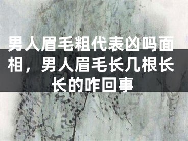 男人眉毛粗代表凶吗面相，男人眉毛长几根长长的咋回事