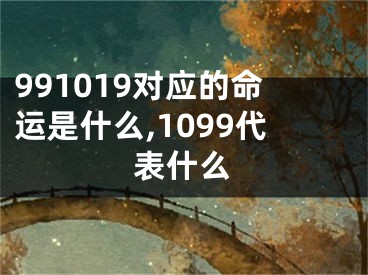 991019对应的命运是什么,1099代表什么