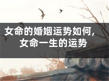 女命的婚姻运势如何,女命一生的运势