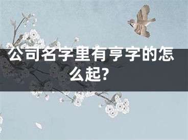 公司名字里有亨字的怎么起?