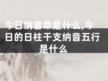今日纳音命是什么,今日的日柱干支纳音五行是什么