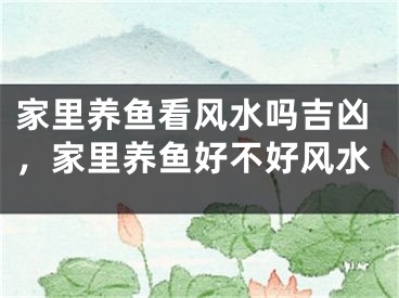 家里养鱼看风水吗吉凶，家里养鱼好不好风水