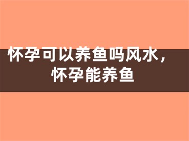 怀孕可以养鱼吗风水，怀孕能养鱼