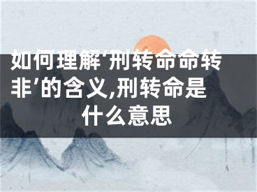 如何理解‘刑转命命转非’的含义,刑转命是什么意思