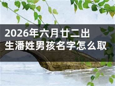 2026年六月廿二出生潘姓男孩名字怎么取