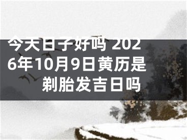 今天日子好吗 2026年10月9日黄历是剃胎发吉日吗