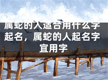 属蛇的人适合用什么字起名，属蛇的人起名字宜用字