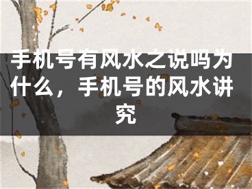 手机号有风水之说吗为什么，手机号的风水讲究