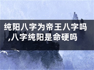 纯阳八字为帝王八字吗,八字纯阳是命硬吗