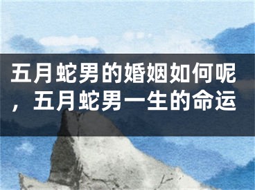 五月蛇男的婚姻如何呢，五月蛇男一生的命运