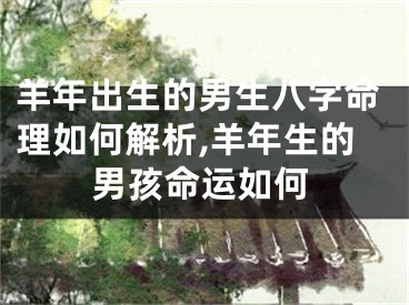 羊年出生的男生八字命理如何解析,羊年生的男孩命运如何