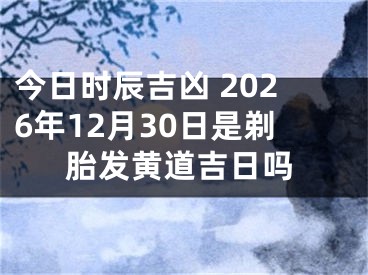 今日时辰吉凶 2026年12月30日是剃胎发黄道吉日吗
