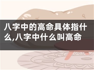 八字中的高命具体指什么,八字中什么叫高命