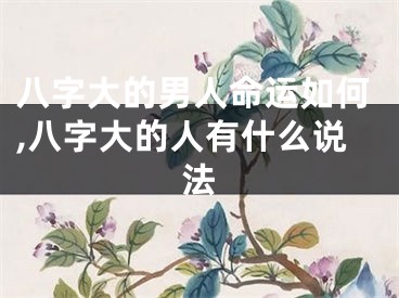 八字大的男人命运如何,八字大的人有什么说法
