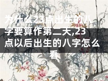 为什么23点出生的八字要算作第二天,23点以后出生的八字怎么看