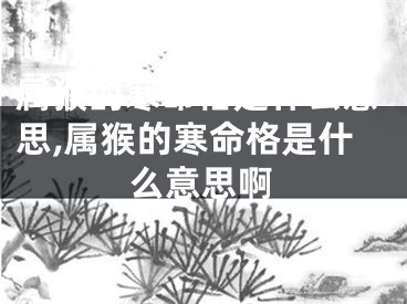 属猴的寒命格是什么意思,属猴的寒命格是什么意思啊