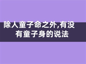 除人童子命之外,有没有童子身的说法