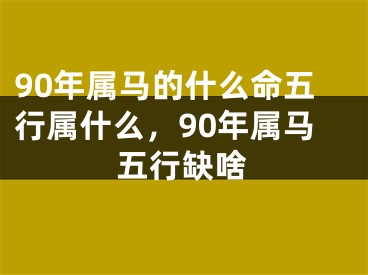 90年属马的什么命五行属什么，90年属马五行缺啥