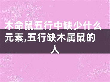 木命鼠五行中缺少什么元素,五行缺木属鼠的人