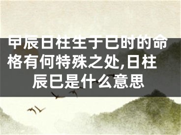 曱辰日柱生于巳时的命格有何特殊之处,日柱辰巳是什么意思