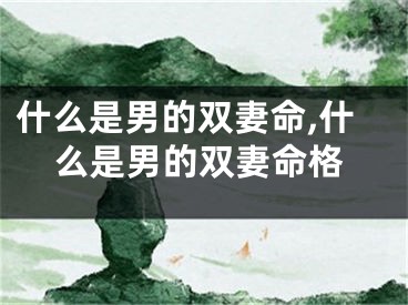 什么是男的双妻命,什么是男的双妻命格