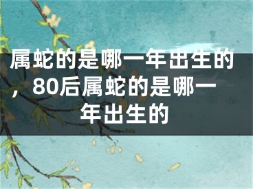 属蛇的是哪一年出生的，80后属蛇的是哪一年出生的