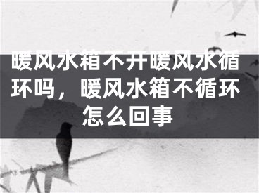 暖风水箱不开暖风水循环吗，暖风水箱不循环怎么回事