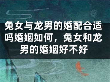 兔女与龙男的婚配合适吗婚姻如何，兔女和龙男的婚姻好不好