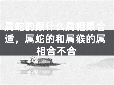 属蛇的跟什么属相最合适，属蛇的和属猴的属相合不合